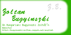 zoltan bugyinszki business card